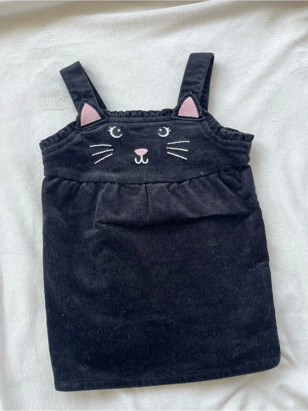Gymboree Black Corduroy Cat Jumper with Pink Accents